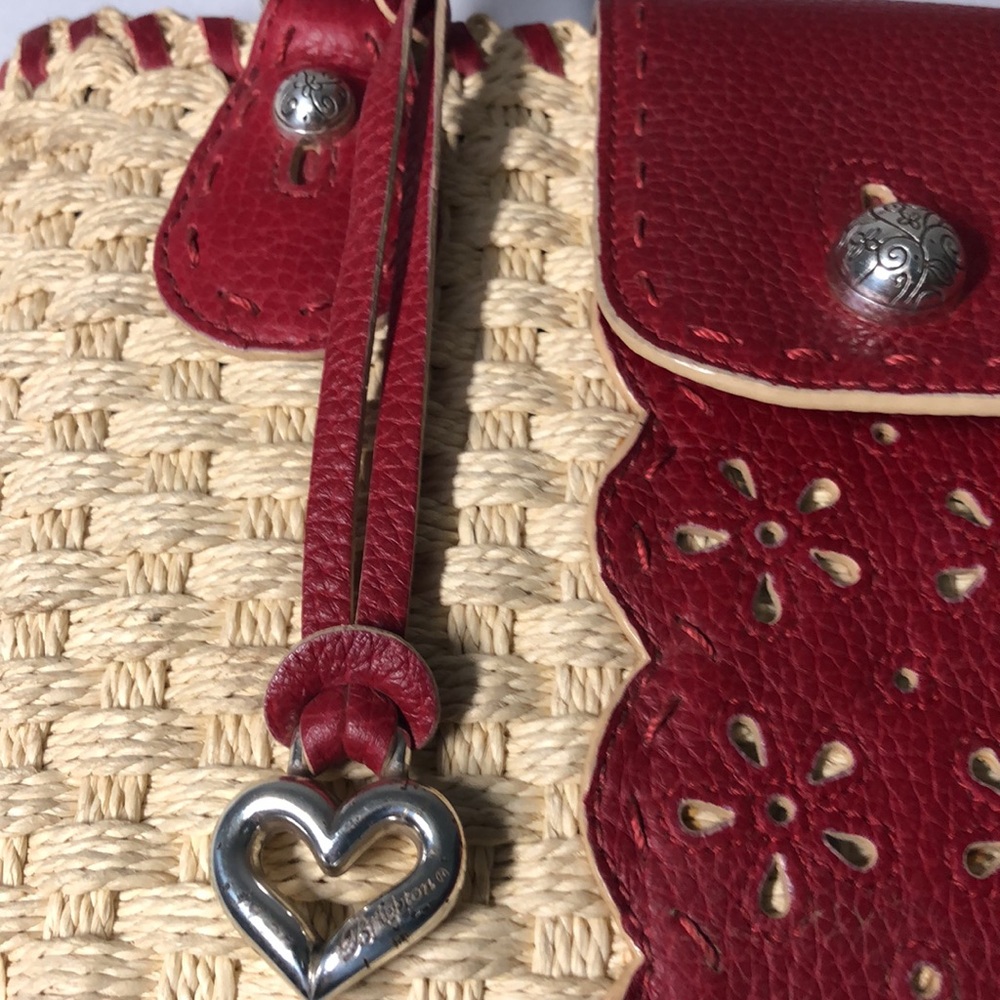 Brighton Red and Tan Woven Straw Bag - Picture 10 of 11